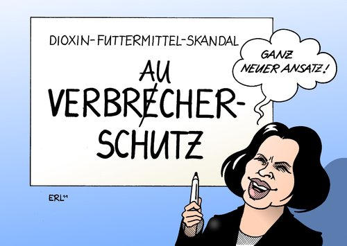 Cartoon: ganz neuer Ansatz (medium) by Erl tagged lebensmittel,futtermittel,skandal,dioxin,kriminalität,verbrecher,verbraucher,schutz,verbraucherschutz,aigner,ilse,ministerin,plan,ansatz,neu,lebensmittel,futtermittel,skandal,dioxin,kriminalität,verbrecher,verbraucher,schutz,verbraucherschutz,aigner,ilse,ministerin,plan,ansatz