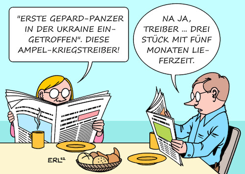 Cartoon: Gepard (medium) by Erl tagged politik,krieg,angriff,überfall,russland,ukraine,usa,eu,deutschland,solidarität,unterstützung,waffenlieferungen,gepard,luftabwehr,panzer,diskussion,linke,afd,verhandlungen,kriegstreiber,spd,grüne,fdp,ampel,karikatur,erl,politik,krieg,angriff,überfall,russland,ukraine,usa,eu,deutschland,solidarität,unterstützung,waffenlieferungen,gepard,luftabwehr,panzer,diskussion,linke,afd,verhandlungen,kriegstreiber,spd,grüne,fdp,ampel,karikatur,erl