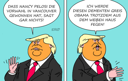 Cartoon: Geriatrischer Wahlkampf (medium) by Erl tagged politik,usa,wahl,präsidentschaft,präsidentschaftswahl,vorwahlen,republikaner,sieg,außenseiterin,nikki,haley,washington,favorit,donald,trump,angriff,präsident,joe,biden,demokraten,senil,dement,greis,aussetzer,verwechslungen,namen,orte,nanci,pelosi,barack,obama,expräsident,alte,männer,karikatur,erl,politik,usa,wahl,präsidentschaft,präsidentschaftswahl,vorwahlen,republikaner,sieg,außenseiterin,nikki,haley,washington,favorit,donald,trump,angriff,präsident,joe,biden,demokraten,senil,dement,greis,aussetzer,verwechslungen,namen,orte,nanci,pelosi,barack,obama,expräsident,alte,männer,karikatur,erl