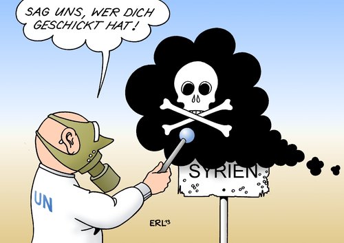 Cartoon: Giftgas Syrien (medium) by Erl tagged syrien,bürgerkrieg,diktator,assad,rebellen,giftgas,chemiewaffen,untersuchung,un,herkunft,syrien,bürgerkrieg,diktator,assad,rebellen,giftgas,chemiewaffen,untersuchung,un,herkunft