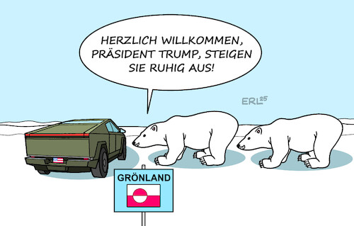 Cartoon: Grönland (medium) by Erl tagged politik,usa,trump,imperialismus,venezuela,grönland,reaktion,eisbären,karikatur,erl,politik,usa,trump,imperialismus,venezuela,grönland,reaktion,eisbären,karikatur,erl