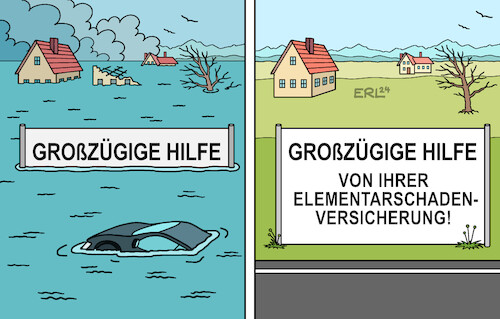 Cartoon: Großzügige Hilfe (medium) by Erl tagged wetter,regen,starkregen,süddeutschland,baden,württemberg,bayern,hochwasser,wasser,fluss,bach,flut,klimawandel,erderwärmung,extremwetter,klimaschutz,politik,hilfe,diskussion,pflicht,versicherung,elementarschäden,elementarschadenversicherung,karikatur,erl,wetter,regen,starkregen,süddeutschland,baden,württemberg,bayern,hochwasser,wasser,fluss,bach,flut,klimawandel,erderwärmung,extremwetter,klimaschutz,politik,hilfe,diskussion,pflicht,versicherung,elementarschäden,elementarschadenversicherung,karikatur,erl