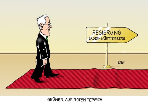 Cartoon: Grün Rot (medium) by Erl tagged baden,württemberg,regierung,regierungsbildung,grüne,spd,grün,rot,kretschmann,schmid,teppich,koalition,vertrag,koalitionsvertrag,baden württemberg,regierung,regierungsbildung,grüne,spd,grün,rot,kretschmann,schmid,teppich,koalition,vertrag,koalitionsvertrag,baden,württemberg