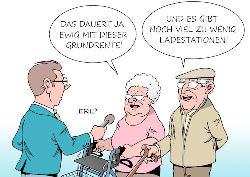 Cartoon: Grundrente (medium) by Erl tagged politik,große,koalition,groko,cdu,csu,spd,lähmung,streit,grundrente,prüfung,bedürftigkeit,arbeit,alter,mobilität,elektroauto,ladestationen,karikatur,erl,politik,große,koalition,groko,cdu,csu,spd,lähmung,streit,grundrente,prüfung,bedürftigkeit,arbeit,alter,mobilität,elektroauto,ladestationen,karikatur,erl