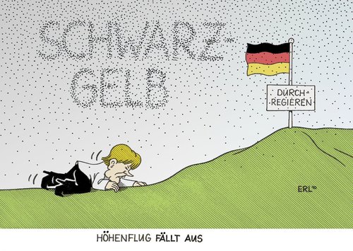 Cartoon: Höhenflug fällt aus (medium) by Erl tagged merkel,cdu,csu,fdp,koalition,schwarz,gelb,fehlstart,höhenflug,ausfall,vulkan,asche,flugverbot,merkel,cdu,csu,koalition,schwarz,gelb,fehlstart,höhenflug,ausfall,asche,flugverbot