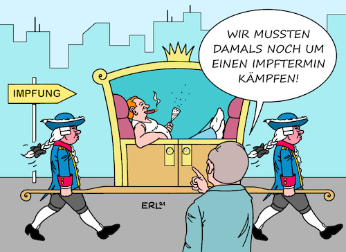 Cartoon: Impfaktion (medium) by Erl tagged politik,corona,virus,pandemie,covid19,aufhebung,beschränkungen,normalität,ausweg,impfung,impfen,problem,impfmuffel,anreize,überwindung,bequemlichkeit,sänfte,frühjahr,impfstoff,knappheit,kampf,karikatur,erl,politik,corona,virus,pandemie,covid19,aufhebung,beschränkungen,normalität,ausweg,impfung,impfen,problem,impfmuffel,anreize,überwindung,bequemlichkeit,sänfte,frühjahr,impfstoff,knappheit,kampf,karikatur,erl