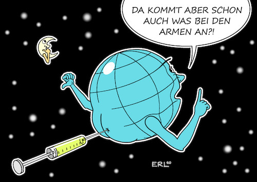 Cartoon: Impfstoffverteilung (medium) by Erl tagged politik,corona,virus,pandemie,covid19,impfstoff,zulassung,verteilung,weltweit,gerechtigkeit,arm,reich,welt,erde,spritze,mond,sterne,weltall,karikatur,erl,politik,corona,virus,pandemie,covid19,impfstoff,zulassung,verteilung,weltweit,gerechtigkeit,arm,reich,welt,erde,spritze,mond,sterne,weltall,karikatur,erl