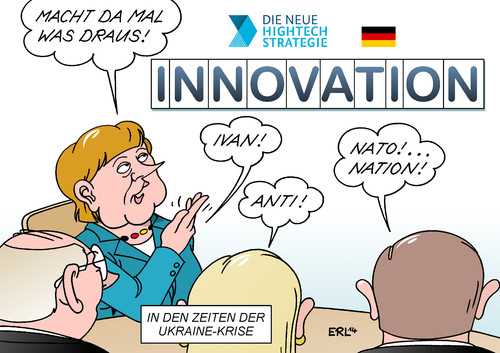 Cartoon: Innovation (medium) by Erl tagged deutschland,bundesregierung,regierung,krise,ukraine,innovation,strategie,hightech,bildungsministerium,iwan,russland,konflikt,krieg,nation,nato,anti,ivan,deutschland,regierung,bundesregierung,bildungsministerium,hightech,strategie,innovation,ukraine,krise,krieg,konflikt,russland,iwan,ivan,anti,nato,nation