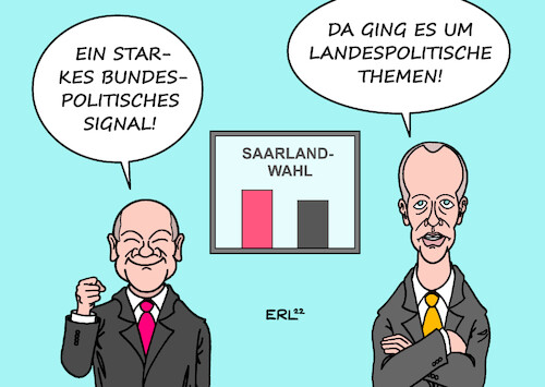 Cartoon: Interpretation I (medium) by Erl tagged politik,demokratie,wahl,landtagswahl,saarland,wahlsieg,spd,anke,rehlinger,machtwechsel,abwahl,ministerpräsident,tobias,hans,cdu,interpretation,bundeskanzler,olaf,scholz,oppositionsführer,friedrich,merz,bundespolitik,landespolitik,signal,rückenwind,gegenwind,karikatur,erl,politik,demokratie,wahl,landtagswahl,saarland,wahlsieg,spd,anke,rehlinger,machtwechsel,abwahl,ministerpräsident,tobias,hans,cdu,interpretation,bundeskanzler,olaf,scholz,oppositionsführer,friedrich,merz,bundespolitik,landespolitik,signal,rückenwind,gegenwind,karikatur,erl