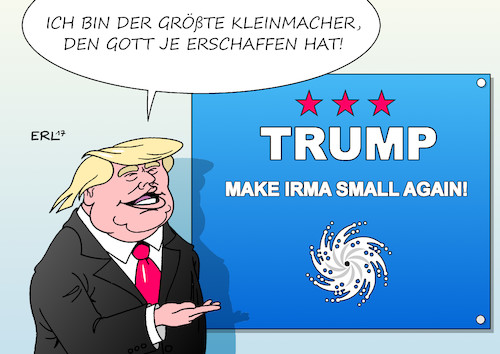 Cartoon: Irma (medium) by Erl tagged usa,amerika,präsident,donald,trump,make,america,great,again,wahlkampf,slogan,rechtspopulismus,selbstbewusstsein,narzissmus,hurrikan,irma,zerstörung,tod,schäden,abschwächung,tropensturm,karikatur,erl,usa,amerika,präsident,donald,trump,make,america,great,again,wahlkampf,slogan,rechtspopulismus,selbstbewusstsein,narzissmus,hurrikan,irma,zerstörung,tod,schäden,abschwächung,tropensturm,karikatur,erl