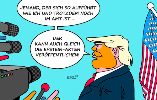 Cartoon: Ist der Ruf erst ruiniert ... (medium) by Erl tagged politik,usa,präsident,trump,straftäter,lügen,skandale,autokrat,diktator,ruf,ruiniert,veröffentlichung,epstein,akten,karikatur,erl,politik,usa,präsident,trump,straftäter,lügen,skandale,autokrat,diktator,ruf,ruiniert,veröffentlichung,epstein,akten,karikatur,erl