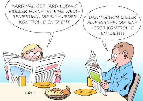 Cartoon: Kardinal Müller (medium) by Erl tagged politik,corona,virus,pandemie,covid19,kontaktverbot,vorübergehend,einschränkung,grundrechte,religionsfreiheit,gottesdienst,verschwörungstheorien,verschwörungstheoretiker,kardinal,gerhard,ludwig,müller,weltregierung,kontrolle,demokratie,karikatur,erl,politik,corona,virus,pandemie,covid19,kontaktverbot,vorübergehend,einschränkung,grundrechte,religionsfreiheit,gottesdienst,verschwörungstheorien,verschwörungstheoretiker,kardinal,gerhard,ludwig,müller,weltregierung,kontrolle,demokratie,karikatur,erl