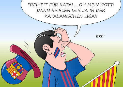 Cartoon: Katalonien (medium) by Erl tagged katalonien,unabhängigkeit,referendum,spanien,verbot,verfassung,verfassungswidrig,geld,wirtschaft,wirtschaftskraft,fußball,fc,barcelona,primera,division,real,madrid,el,clasico,zweite,dritte,vierte,liga,abstieg,fan,erkenntnis,einsicht,karikatur,erl,katalonien,unabhängigkeit,referendum,spanien,verbot,verfassung,verfassungswidrig,geld,wirtschaft,wirtschaftskraft,fußball,fc,barcelona,primera,division,real,madrid,el,clasico,zweite,dritte,vierte,liga,abstieg,fan,erkenntnis,einsicht,karikatur,erl