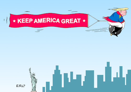 Cartoon: Keep America great (medium) by Erl tagged illustration,politik,usa,präsident,donald,trump,rechtspopulismus,nationalismus,rassismus,lügen,spaltung,handelskrieg,recht,des,stärkeren,antritt,wahl,zweite,amtszeit,baron,münchhausen,karikatur,erl,illustration,politik,usa,präsident,donald,trump,rechtspopulismus,nationalismus,rassismus,lügen,spaltung,handelskrieg,recht,des,stärkeren,antritt,wahl,zweite,amtszeit,baron,münchhausen,karikatur,erl