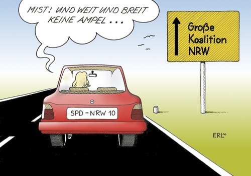 Cartoon: Keine Ampel (medium) by Erl tagged nrw,regierungsbildung,koalition,gespräche,rot,gelb,grün,ampel,schwarz,große,spd,hannelore,kraft,nrw,regierungsbildung,koalition,gespräche,rot,ampel,schwarz,hannelore