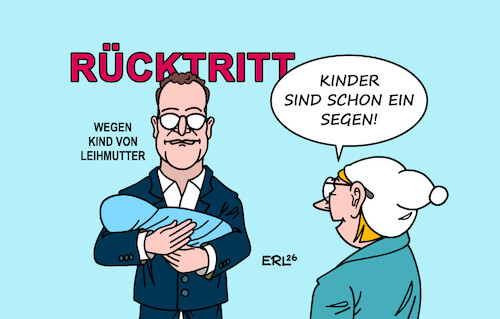 Cartoon: Kinder (medium) by Erl tagged politik,jens,spahn,rücktritt,kind,leihmutter,diskrepanz,privatmann,politiker,skandale,michel,karikatur,erl,politik,jens,spahn,rücktritt,kind,leihmutter,diskrepanz,privatmann,politiker,skandale,michel,karikatur,erl