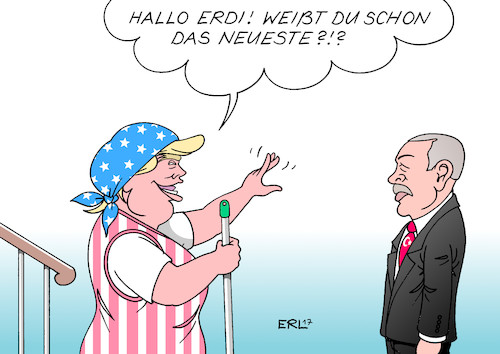 Cartoon: Klatsch und Tratsch (medium) by Erl tagged usa,präsident,donald,trump,vorwurf,geheimnisverrat,geheimnis,geheimdienst,wissen,terrororganisation,terror,is,verrat,russland,aussenminister,lawrow,gefahr,quelle,besuch,türkei,erdogan,klatsch,tratsch,treppenhaus,putzfrau,reinigungskraft,karikatur,erl,usa,präsident,donald,trump,vorwurf,geheimnisverrat,geheimnis,geheimdienst,wissen,terrororganisation,terror,is,verrat,russland,aussenminister,lawrow,gefahr,quelle,besuch,türkei,erdogan,klatsch,tratsch,treppenhaus,putzfrau,reinigungskraft,karikatur,erl