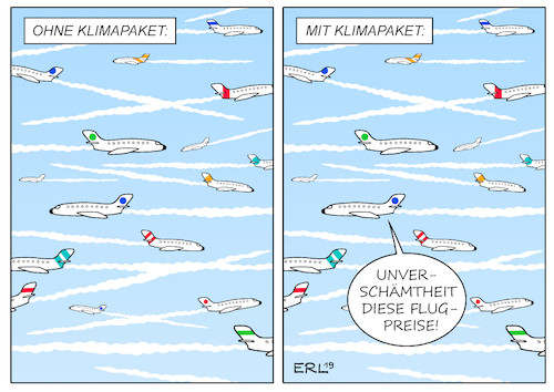 Cartoon: Klimapaket (medium) by Erl tagged politik,klima,klimawandel,erderwärmung,co2,klimaschutz,klimapaket,groko,bundesregierung,cdu,csu,spd,bahn,billiger,fliegen,teurer,flugpreise,flugverkehr,flugzeug,maßnahmen,zaghaft,prognose,ungenügend,karikatur,erl,politik,klima,klimawandel,erderwärmung,co2,klimaschutz,klimapaket,groko,bundesregierung,cdu,csu,spd,bahn,billiger,fliegen,teurer,flugpreise,flugverkehr,flugzeug,maßnahmen,zaghaft,prognose,ungenügend,karikatur,erl