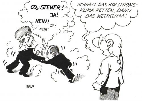 Cartoon: Klimata (medium) by Erl tagged klima,große,koalition,co2,steuer,merkel,klima,große,koalition,co2,steuer,merkel,spd,cdu,koalisationsklima,weltklima,treibhauseffekt,klimawandel,unmwelt,streit,unstimmigkeit,einigung,differenzen,politiker,lösung