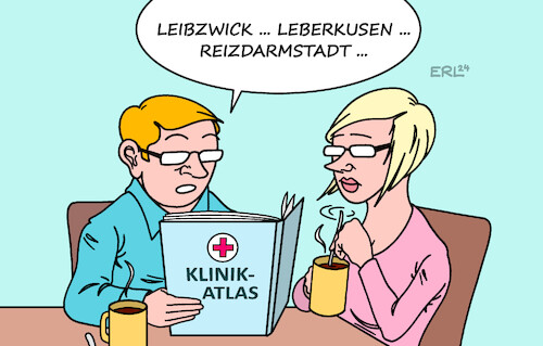 Cartoon: Klinik-Atlas (medium) by Erl tagged politik,gesundheit,medizin,klinik,krankenhaus,reform,krankenhausreform,spezialisierung,qualität,behandlung,beurteilung,kliniken,krankenhäuser,klinikatlas,städte,karikatur,erl,politik,gesundheit,medizin,klinik,krankenhaus,reform,krankenhausreform,spezialisierung,qualität,behandlung,beurteilung,kliniken,krankenhäuser,klinikatlas,städte,karikatur,erl