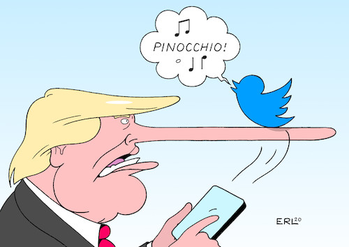 Cartoon: Kommt ein Vogel geflogen (medium) by Erl tagged politik,usa,präsident,donald,trump,rechtspopulismus,verachtung,presse,journalismus,botschaften,twitter,fake,news,fakten,check,wahrheit,halbwahrheiten,unwahrheit,lüge,pinocchio,nase,vogel,karikatur,erl,politik,usa,präsident,donald,trump,rechtspopulismus,verachtung,presse,journalismus,botschaften,twitter,fake,news,fakten,check,wahrheit,halbwahrheiten,unwahrheit,lüge,pinocchio,nase,vogel,karikatur,erl