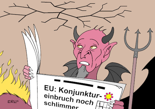 Cartoon: Konjunktureinbruch (medium) by Erl tagged politik,corona,virus,pandemie,eu,wirtschaft,konjunktur,einbruch,vorhersage,kommission,korrektur,unten,hölle,teufel,angst,karikatur,erl,politik,corona,virus,pandemie,eu,wirtschaft,konjunktur,einbruch,vorhersage,kommission,korrektur,unten,hölle,teufel,angst,karikatur,erl