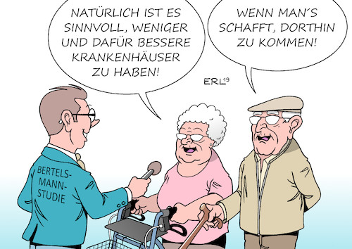 Cartoon: Krankenhäuser (medium) by Erl tagged politik,bertelsmann,studie,krankenhaus,krankenhäuser,zahl,reduzieren,qualität,erfahrung,spezialisierung,erreichbarkeit,wohnortnah,versorgung,medizin,krankheit,gesundheit,karikatur,erl,politik,bertelsmann,studie,krankenhaus,krankenhäuser,zahl,reduzieren,qualität,erfahrung,spezialisierung,erreichbarkeit,wohnortnah,versorgung,medizin,krankheit,gesundheit,karikatur,erl