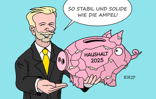 Cartoon: Kunstwerk (medium) by Erl tagged politik,bundesregierung,ampel,spd,grüne,fdp,streit,einigung,kabinett,haushalt,2025,geld,finanzen,sparen,schuldenbremse,schulden,sparschwein,flickwerk,tricks,finanzminister,christian,lindner,karikatur,erl,politik,bundesregierung,ampel,spd,grüne,fdp,streit,einigung,kabinett,haushalt,2025,geld,finanzen,sparen,schuldenbremse,schulden,sparschwein,flickwerk,tricks,finanzminister,christian,lindner,karikatur,erl