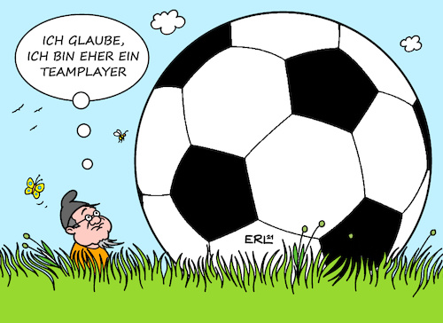 Cartoon: Laschet entdeckt das Team (medium) by Erl tagged politik,wahl,bundestagswahl,2021,kanzlerkandidat,union,cdu,csu,armin,laschet,umfragen,absturz,kampf,team,teamplayer,fußball,gartenzwerg,karikatur,erl,politik,wahl,bundestagswahl,2021,kanzlerkandidat,union,cdu,csu,armin,laschet,umfragen,absturz,kampf,team,teamplayer,fußball,gartenzwerg,karikatur,erl