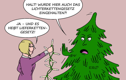 Cartoon: Lieferkettengesetz (medium) by Erl tagged politik,globalisierung,handel,produktion,bedingungen,menschenrechte,arbeitsrecht,einhaltung,standards,lieferkettengesetz,geschenke,weihnachten,weihnachtsbaum,christbaum,tanne,lichterkette,karikatur,erl,politik,globalisierung,handel,produktion,bedingungen,menschenrechte,arbeitsrecht,einhaltung,standards,lieferkettengesetz,geschenke,weihnachten,weihnachtsbaum,christbaum,tanne,lichterkette,karikatur,erl