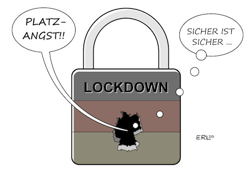 Cartoon: Lockdown (medium) by Erl tagged politik,corona,virus,pandemie,vovid19,zweite,welle,herbst,winter,anstieg,fallzahlen,gefahr,lockdown,reaktionen,platzangst,sicherheit,vorhängeschloss,karikatur,erl,politik,corona,virus,pandemie,vovid19,zweite,welle,herbst,winter,anstieg,fallzahlen,gefahr,lockdown,reaktionen,platzangst,sicherheit,vorhängeschloss,karikatur,erl