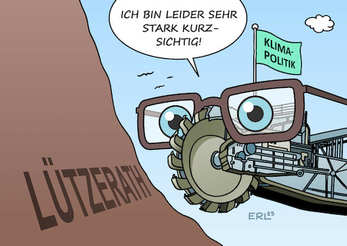 Cartoon: Lützerath (medium) by Erl tagged politik,klima,klimawandel,erderwärmung,co2,klimaschutz,kohleausstieg,krieg,russland,ukraine,energie,krise,energiekrise,braunkohle,tagebau,garzweiler,dorf,lützerath,verschwinden,braunkohlebagger,klimapolitik,kurzsichtig,karikatur,erl,politik,klima,klimawandel,erderwärmung,co2,klimaschutz,kohleausstieg,krieg,russland,ukraine,energie,krise,energiekrise,braunkohle,tagebau,garzweiler,dorf,lützerath,verschwinden,braunkohlebagger,klimapolitik,kurzsichtig,karikatur,erl