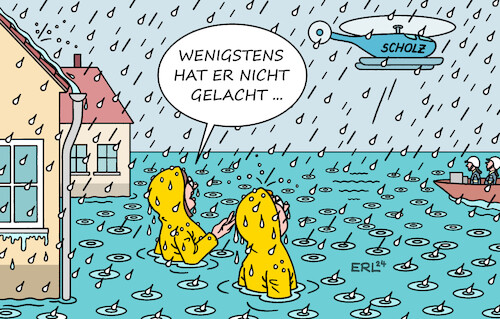 Cartoon: Man erinnert sich an Laschet (medium) by Erl tagged politik,hochwasser,thüringen,niedersachsen,besuch,bundeskanzler,olaf,scholz,spd,hubschrauber,rede,unnahbar,erinnerung,ahrtal,flut,kanzlerkandidat,armin,laschet,cdu,lachen,skandal,regen,wasser,boot,karikatur,erl,politik,hochwasser,thüringen,niedersachsen,besuch,bundeskanzler,olaf,scholz,spd,hubschrauber,rede,unnahbar,erinnerung,ahrtal,flut,kanzlerkandidat,armin,laschet,cdu,lachen,skandal,regen,wasser,boot,karikatur,erl