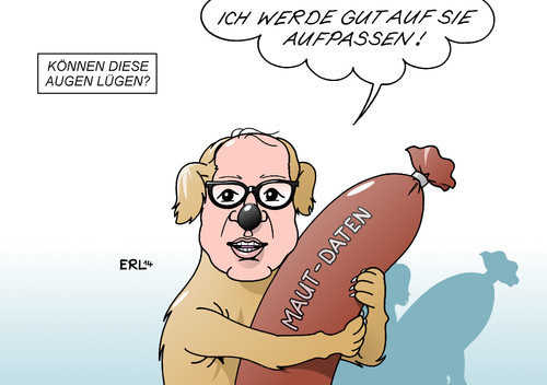 Cartoon: Maut-Daten (medium) by Erl tagged pkw,maut,ausländer,csu,verkehrsminister,dobrindt,wahlkampfschlager,bürokratie,bürokratiemonster,daten,datenschutz,hund,wurst,aufpassen,augen,ehrlichkeit,dackelblick,lügen,wahrheit,pkw,maut,ausländer,csu,verkehrsminister,dobrindt,wahlkampfschlager,bürokratie,bürokratiemonster,daten,datenschutz,hund,wurst,aufpassen,augen,ehrlichkeit,dackelblick,lügen,wahrheit