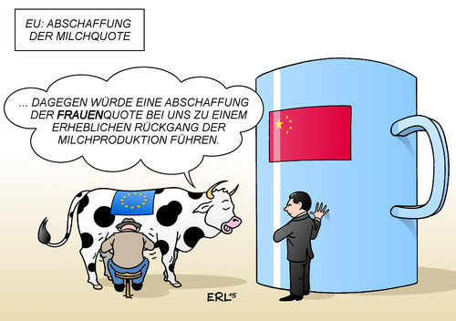 Cartoon: Milchquote (medium) by Erl tagged milchquote,milch,produktion,tier,tierhaltung,landwirtschaft,milchwirtschaft,quote,abschaffung,markt,nachfrage,asien,china,frauenquote,bauer,kuh,tasse,karikatur,erl,milchquote,milch,produktion,tier,tierhaltung,landwirtschaft,milchwirtschaft,quote,abschaffung,markt,nachfrage,asien,china,frauenquote,bauer,kuh,tasse