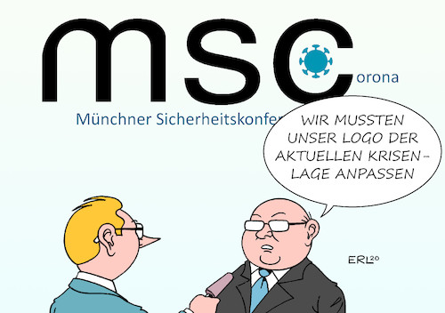 Cartoon: msc (medium) by Erl tagged münchner,sicherheitskonferenz,konflikte,kriege,diskussion,lösung,diplomatie,militär,krisen,krise,gesundheit,krankheit,infektion,coronavirus,epidemie,gefahr,pandemie,karikatur,erl,münchner,sicherheitskonferenz,konflikte,kriege,diskussion,lösung,diplomatie,militär,krisen,krise,gesundheit,krankheit,infektion,coronavirus,epidemie,gefahr,pandemie,karikatur,erl