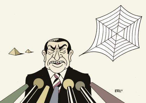 Cartoon: Mubarak Rede (medium) by Erl tagged ägypten,revolution,unruhen,demonstration,demokratie,rücktritt,mubarak,rede,enttäuschung,stillstand,ägypten,revolution,mubarak,rücktritt,diktator,demonstration,demokratie