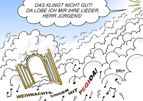 Cartoon: Musik (medium) by Erl tagged pegida,protest,bewegung,demonstration,rechtspopulismus,rechts,flüchtlingspolitik,kritik,weihnachten,singen,weihnachtslied,islam,islamfeindlichkeit,islamisierung,abendland,musik,künstler,tod,udo,jürgens,komponist,pianist,sänger,himmel,karikatur,erl,pegida,protest,bewegung,demonstration,rechtspopulismus,rechts,flüchtlingspolitik,kritik,weihnachten,singen,weihnachtslied,asyl,asylgesetz,islam,islamfeindlichkeit,islamisierung,abendland,musik,künstler,tod,udo,jürgens,komponist,pianist,sänger,himmel