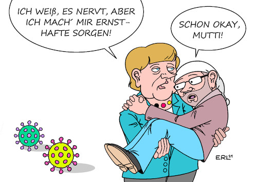 Cartoon: Mutti (medium) by Erl tagged politik,corona,virus,pandemie,covid19,zweite,welle,mutation,lockdown,verschärfung,bundeskanzlerin,angela,mekel,pressekonferenz,erklärung,zumutung,nerven,sorge,vorsorge,gesundheit,wirtschaft,mutti,michel,michaela,karikatur,erl,politik,corona,virus,pandemie,covid19,zweite,welle,mutation,lockdown,verschärfung,bundeskanzlerin,angela,mekel,pressekonferenz,erklärung,zumutung,nerven,sorge,vorsorge,gesundheit,wirtschaft,mutti,michel,michaela,karikatur,erl