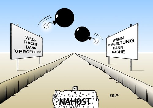 Cartoon: Nahost (medium) by Erl tagged nahost,konflikt,israel,palästina,hamas,gaza,gazastreifen,raketen,beschuss,angriff,luftangriff,rache,vergeltung,nahost,konflikt,israel,palästina,hamas,gaza,gazastreifen,raketen,beschuss,angriff,luftangriff,rache,vergeltung