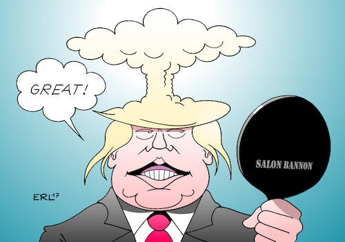 Cartoon: noch greater (medium) by Erl tagged usa,präsident,donald,trump,america,great,atomwaffen,aufrüstung,erster,stärke,nationalismus,militär,wettrüsten,rechtspopulismus,atombombe,atompilz,frisur,haare,friseur,salon,steve,bannon,berater,denker,rechtsextremismus,karikatur,erl,usa,präsident,donald,trump,america,great,atomwaffen,aufrüstung,erster,stärke,nationalismus,militär,wettrüsten,rechtspopulismus,atombombe,atompilz,frisur,haare,friseur,salon,steve,bannon,berater,denker,rechtsextremismus,karikatur,erl