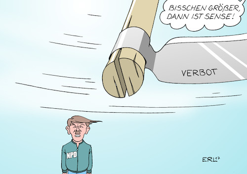 Cartoon: NPD Sense (medium) by Erl tagged npd,partei,rechtsextremismus,rechtsextrem,rassismus,rassistisch,antisemitismus,antisemitisch,verfassungsfeindlich,verbotsverfahren,bundesverfassungsgericht,karlsruhe,urteil,kein,verbot,bedeutung,bedeutungslosigkeit,effektivitaet,größe,sense,karikatur,erl,npd,partei,rechtsextremismus,rechtsextrem,rassismus,rassistisch,antisemitismus,antisemitisch,verfassungsfeindlich,verbotsverfahren,bundesverfassungsgericht,karlsruhe,urteil,kein,verbot,bedeutung,bedeutungslosigkeit,effektivitaet,größe,sense,karikatur,erl