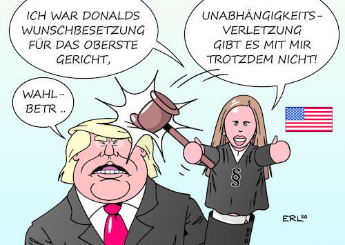 Cartoon: Oberste Dichterin (medium) by Erl tagged politik,usa,wahl,präsidentschaft,sieger,joe,biden,demokraten,republikander,verlierer,donald,trump,verschwörungstheorie,wahlbetrug,plan,ernennung,konsevative,amy,coney,barret,richterin,supreme,court,wahlsieg,rechtsweg,klagen,rechtsbeugung,unabhängigkeit,justiz,bewährung,gedicht,dichter,dichterin,karikatur,erl,politik,usa,wahl,präsidentschaft,sieger,joe,biden,demokraten,republikander,verlierer,donald,trump,verschwörungstheorie,wahlbetrug,plan,ernennung,konsevative,amy,coney,barret,richterin,supreme,court,wahlsieg,rechtsweg,klagen,rechtsbeugung,unabhängigkeit,justiz,bewährung,gedicht,dichter,dichterin,karikatur,erl