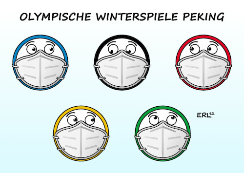 Cartoon: Olympische Winterspiele (medium) by Erl tagged politik,sport,olympia,olympische,spiele,winterspiele,peking,2022,corona,virus,pandemie,covid19,omikron,schneller,höher,weiter,abstand,maske,ffp2,karikatur,erl,politik,sport,olympia,olympische,spiele,winterspiele,peking,2022,corona,virus,pandemie,covid19,omikron,schneller,höher,weiter,abstand,maske,ffp2,karikatur,erl