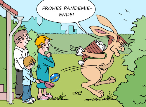 Cartoon: Pandemie-Ende (medium) by Erl tagged politik,corona,virus,covid19,pandemie,ende,ffp2,masken,einsammeln,osterhase,karl,lauterbach,gesundheit,krankheit,leben,rettung,kinder,entschuldigung,lockdown,schule,kita,ostern,osterei,karikatur,erl,politik,corona,virus,covid19,pandemie,ende,ffp2,masken,einsammeln,osterhase,karl,lauterbach,gesundheit,krankheit,leben,rettung,kinder,entschuldigung,lockdown,schule,kita,ostern,osterei,karikatur,erl