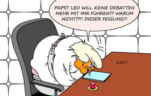 Cartoon: Papst-Debatte (medium) by Erl tagged politik,usa,iran,krieg,papst,leo,frieden,trump,angriff,debatte,diskussion,geisteszustand,gummizelle,smartphone,karikatur,erl,politik,usa,iran,krieg,papst,leo,frieden,trump,angriff,debatte,diskussion,geisteszustand,gummizelle,smartphone,karikatur,erl