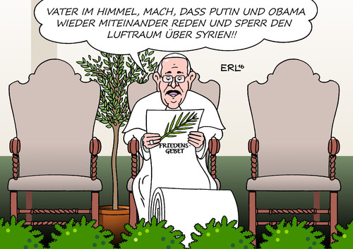 Cartoon: Papst Syrien (medium) by Erl tagged papst,franziskus,vatikan,flehen,frieden,syrien,putin,obama,russland,usa,dialog,reden,gespräch,luftraum,sperrung,flugverbot,bombardierung,aleppo,friedensgebet,karikatur,erl,papst,franziskus,vatikan,flehen,frieden,syrien,putin,obama,russland,usa,dialog,reden,gespräch,luftraum,sperrung,flugverbot,bombardierung,aleppo,friedensgebet,karikatur,erl