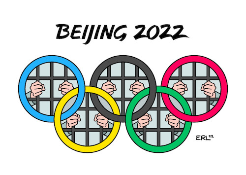 Cartoon: Peking 2022 (medium) by Erl tagged politik,olympia,olympische,winterspiele,peking,china,diktatur,unterdrückung,umerziehungslager,uiguren,tibeter,hong,kong,abbau,demokratie,missachtung,menschenrechte,gefängnis,wintersport,karikatur,erl,politik,olympia,olympische,winterspiele,peking,china,diktatur,unterdrückung,umerziehungslager,uiguren,tibeter,hong,kong,abbau,demokratie,missachtung,menschenrechte,gefängnis,wintersport,karikatur,erl