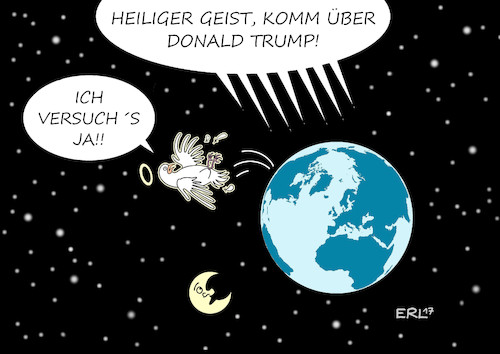 Cartoon: Pfingsten (medium) by Erl tagged usa,präsident,donald,trump,kündigung,ausstieg,klimaschutz,abkommen,paris,klimaabkommen,klimawandel,erderwärmung,co2,ausstoss,begrenzung,energiewende,vereinbarung,verpflichtung,rechtspopulismus,nationalismus,skandale,unberechenbarkeit,erde,welt,angst,pfingsten,heiliger,geist,karikatur,erl,usa,präsident,donald,trump,kündigung,ausstieg,klimaschutz,abkommen,paris,klimaabkommen,klimawandel,erderwärmung,co2,ausstoss,begrenzung,energiewende,vereinbarung,verpflichtung,rechtspopulismus,nationalismus,skandale,unberechenbarkeit,erde,welt,angst,pfingsten,heiliger,geist,karikatur,erl