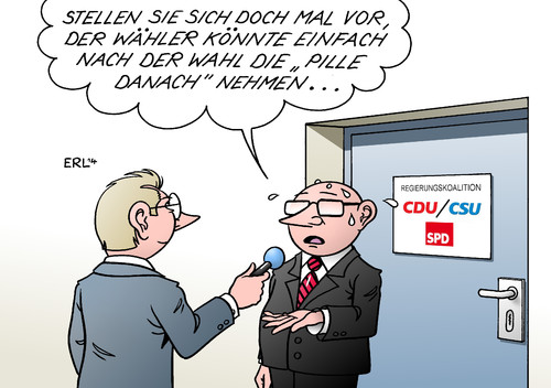 Cartoon: Pille danach (medium) by Erl tagged pille,danach,rezept,rezeptpflicht,schwangerschaft,abbruch,geschlechtsverkehr,folge,konsequenz,politik,wahl,unzufriedenheit,regierung,regierungskoalition,große,koalition,groko,cdu,csu,spd,pille,danach,rezept,rezeptpflicht,schwangerschaft,abbruch,geschlechtsverkehr,sex,folge,konsequenz,politik,wahl,unzufriedenheit,regierung,regierungskoalition,große,koalition,groko,cdu,csu,spd